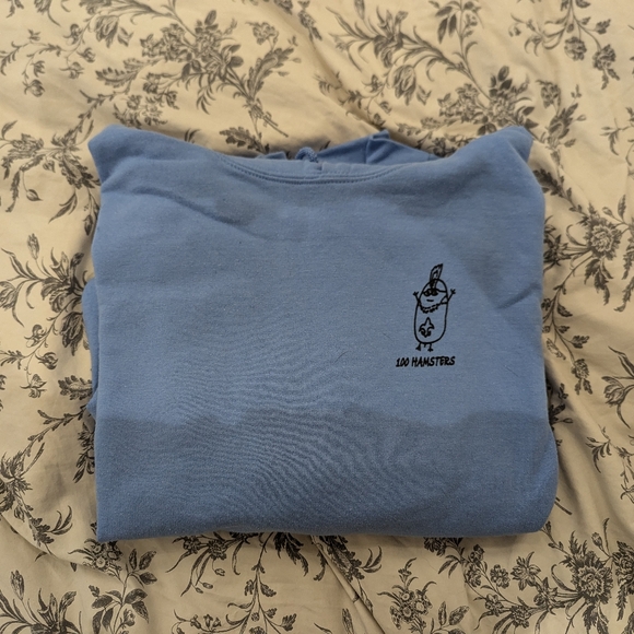 100 hamsters pullover sweater size large printed on Gildan heavy blend sweater - Picture 2 of 6